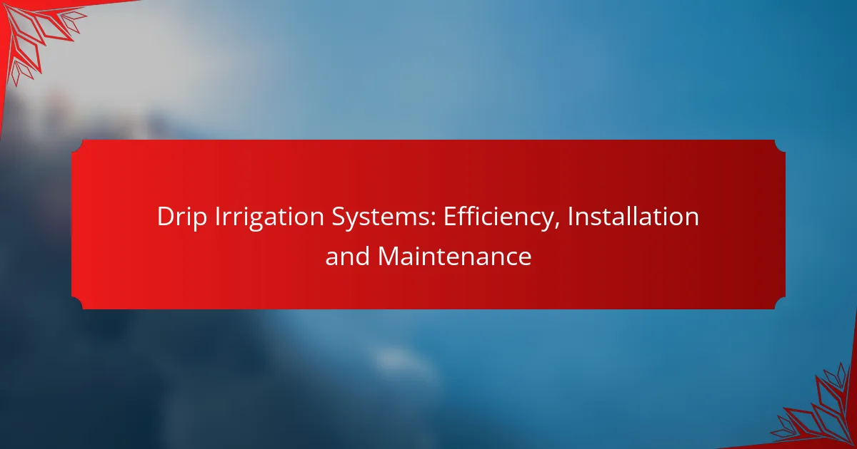 Drip Irrigation Systems: Efficiency, Installation and Maintenance