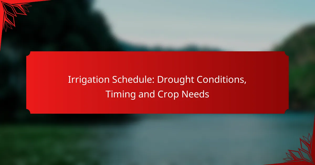 Irrigation Schedule: Drought Conditions, Timing and Crop Needs