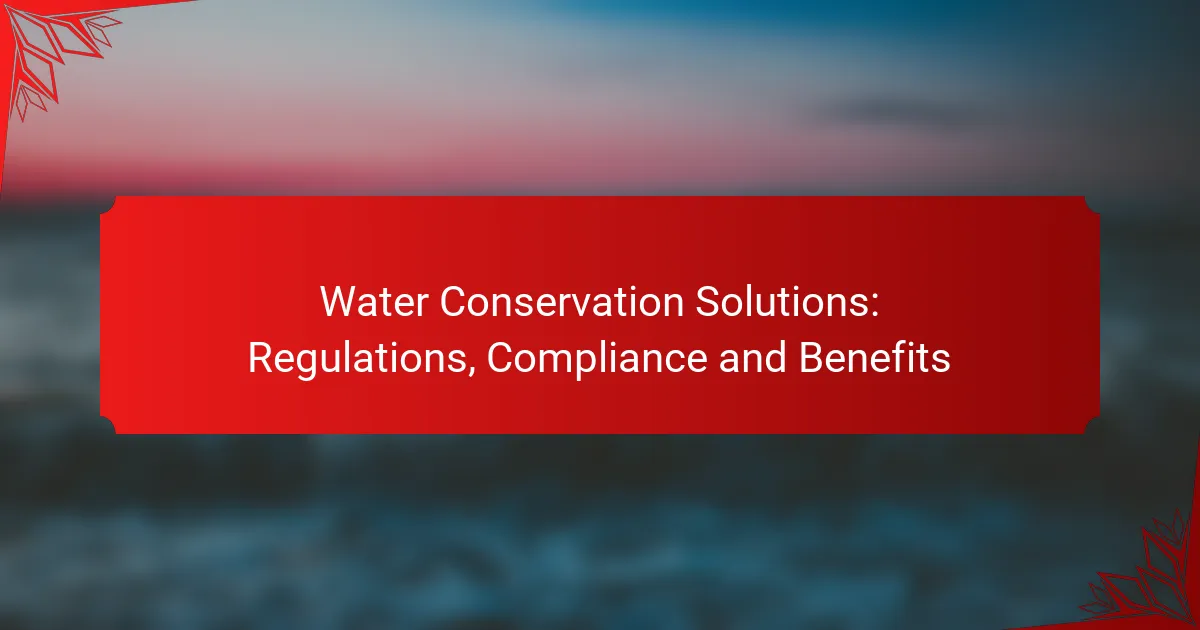Water Conservation Solutions: Regulations, Compliance and Benefits