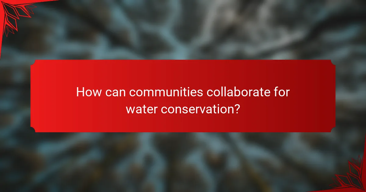 How can communities collaborate for water conservation?