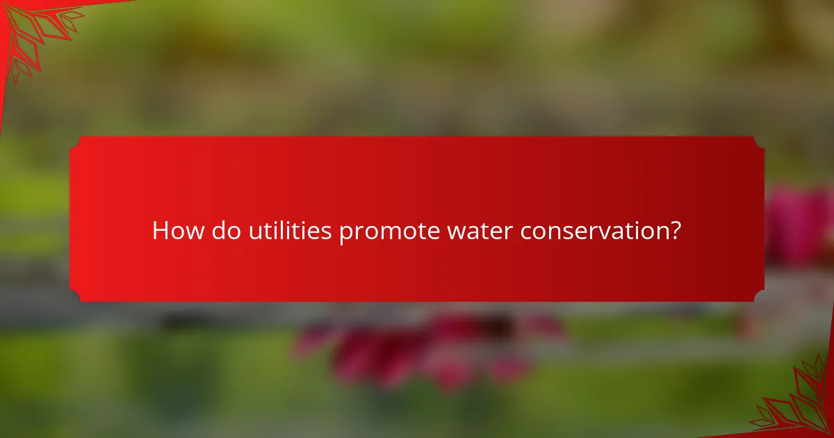 How do utilities promote water conservation?