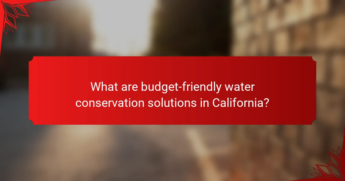 What are budget-friendly water conservation solutions in California?