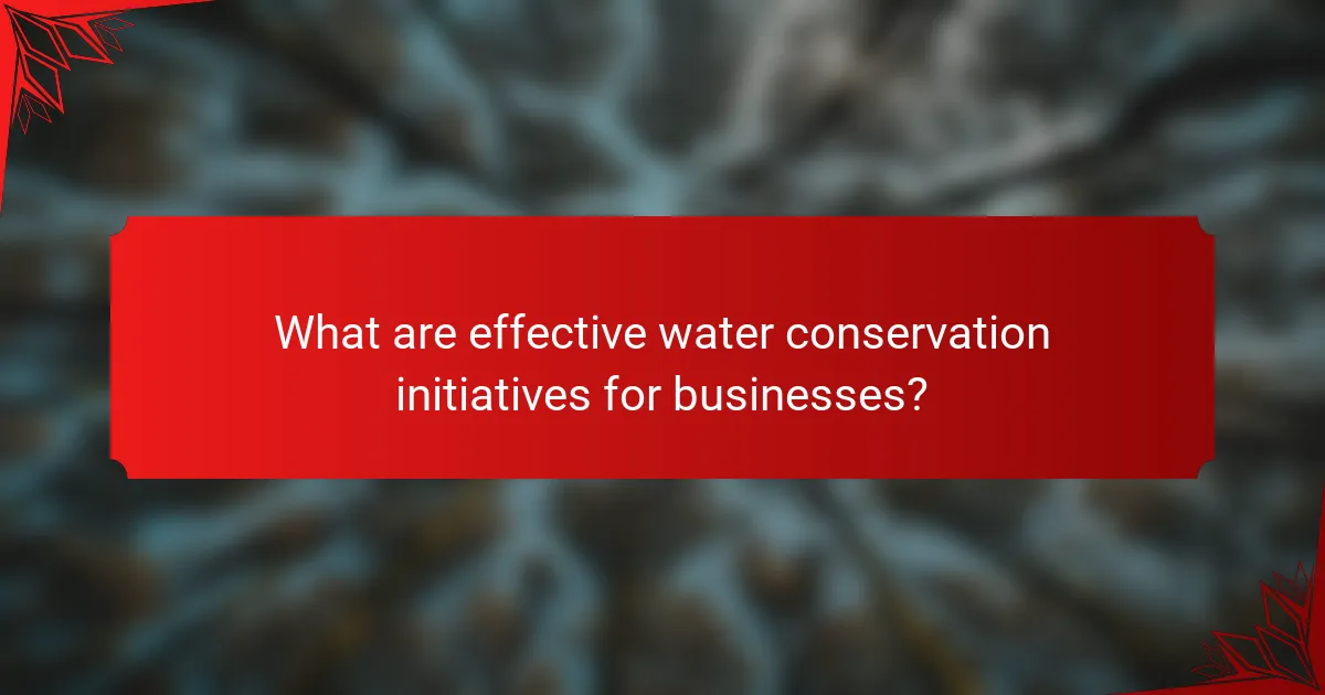 What are effective water conservation initiatives for businesses?