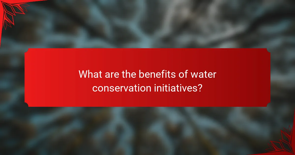 What are the benefits of water conservation initiatives?