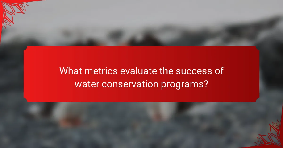 What metrics evaluate the success of water conservation programs?
